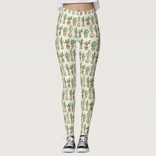 Southwest Geo Step | Cactus Pattern Leggings (Voorkant)