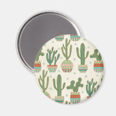 Southwest Geo Step | Cactus Pattern Magneet (Voorkant / Achterkant)