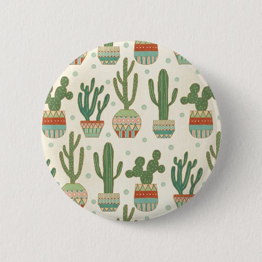 Southwest Geo Step | Cactus Pattern Ronde Button 5,7 Cm (Voorkant)