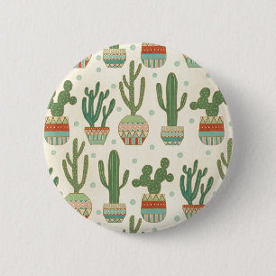 Southwest Geo Step Cactus Pattern Ronde Button 5,7 Cm