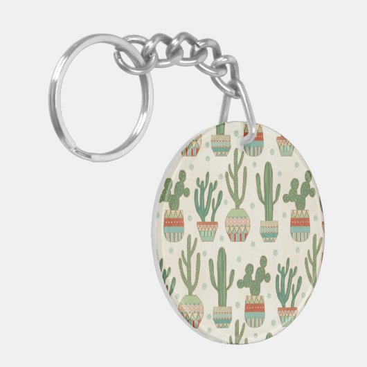 Southwest Geo Step | Cactus Pattern Sleutelhanger (Voorkant Links)