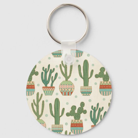 Southwest Geo Step | Cactus Pattern Sleutelhanger (Voorkant)
