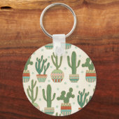 Southwest Geo Step | Cactus Pattern Sleutelhanger (Voorkant)