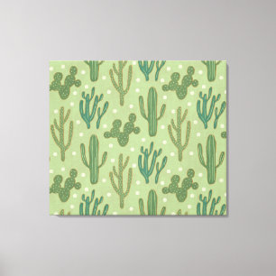 Southwest Geo Step   Groen cactus-patroon Canvas Afdruk