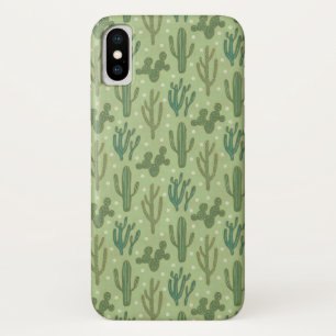 Southwest Geo Step   Groen cactus-patroon iPhone X Hoesje