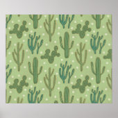 Southwest Geo Step | Groen cactus-patroon Poster (Voorkant)