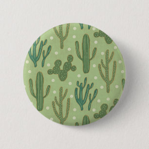 Southwest Geo Step Groen cactus-patroon Ronde Button 5,7 Cm
