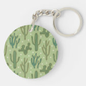 Southwest Geo Step | Groen cactus-patroon Sleutelhanger (Achterkant)