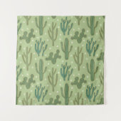 Southwest Geo Step | Groen cactus-patroon Wandkleed (Voorkant (horizontaal))