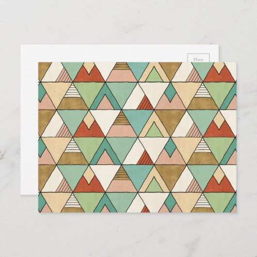 Southwest Geo Step | Hand Drawn Tribal Pattern Briefkaart (Voorkant / Achterkant)