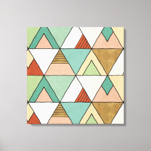 Southwest Geo Step Hand Drawn Tribal Pattern Canvas Afdruk