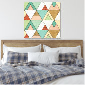 Southwest Geo Step | Hand Drawn Tribal Pattern Canvas Afdruk (Insitu (Slaapkamer))
