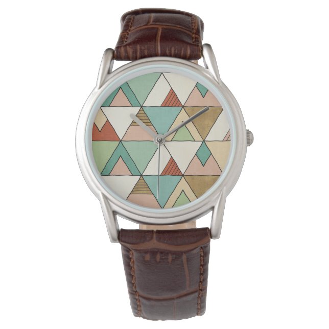 Southwest Geo Step | Hand Drawn Tribal Pattern Horloge (Voorkant)