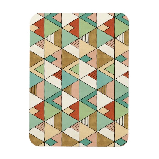 Southwest Geo Step | Hand Drawn Tribal Pattern Magneet (Verticaal)