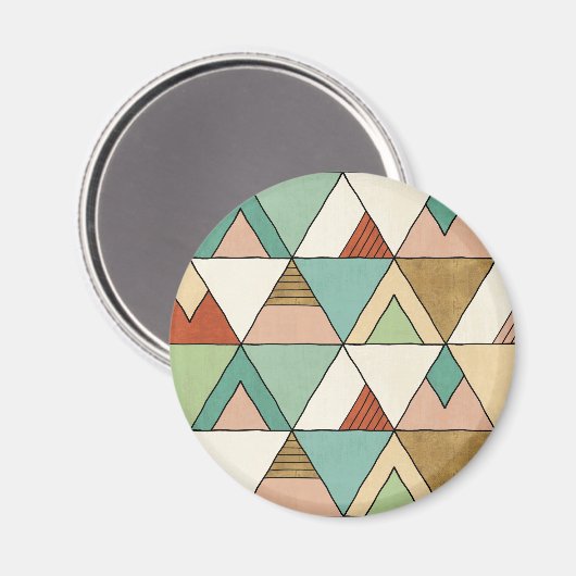 Southwest Geo Step | Hand Drawn Tribal Pattern Magneet (Voorkant / Achterkant)