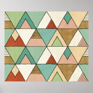 Southwest Geo Step Hand Drawn Tribal Pattern Poster