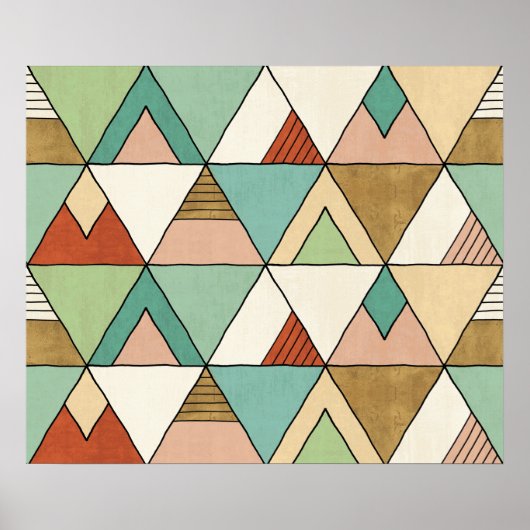 Southwest Geo Step | Hand Drawn Tribal Pattern Poster (Voorkant)