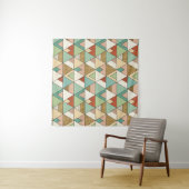 Southwest Geo Step | Hand Drawn Tribal Pattern Wandkleed (In situ)