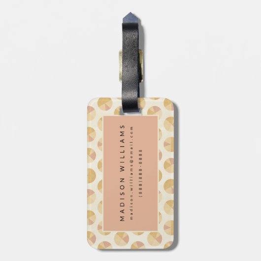 Southwest Geo Step | Oranje cirkelpatroon Bagagelabel (Achterkant verticaal)