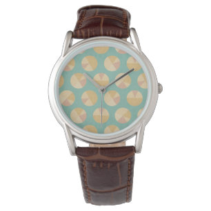Southwest Geo Step   Oranje en groen cirkelpatroon Horloge