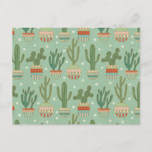 Southwest Geo Step Potted Cactus Pattern Briefkaart