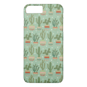Southwest Geo Step   Potted Cactus Pattern iPhone 8 Plus / 7 Plus Hoesje