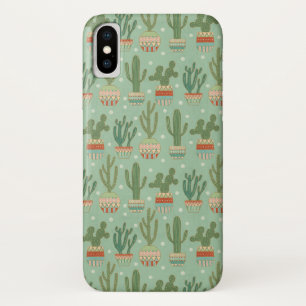 Southwest Geo Step   Potted Cactus Pattern iPhone X Hoesje