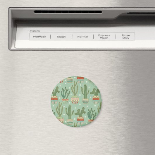 Southwest Geo Step | Potted Cactus Pattern Magneet (Insitu (Vaatwasser))