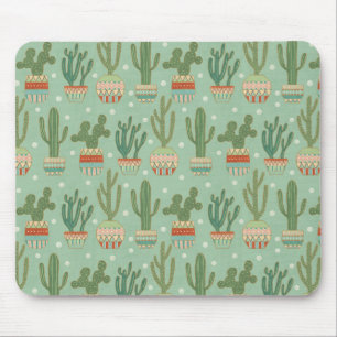 Southwest Geo Step Potted Cactus Pattern Muismat