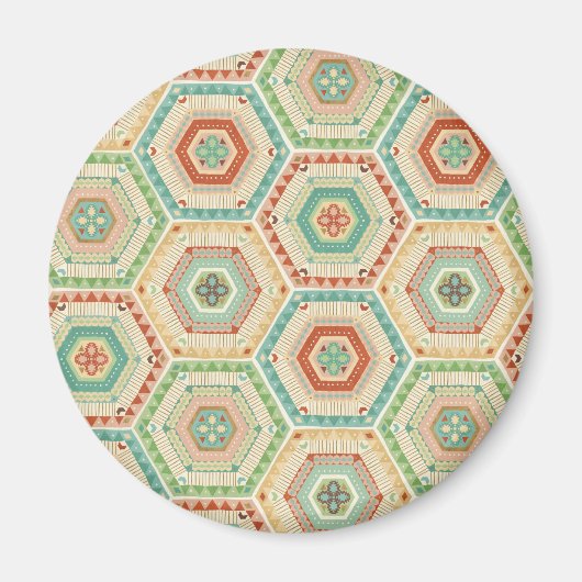 Southwest Geo Step | Southwest Hexagon Pattern Magneet (Voorkant)