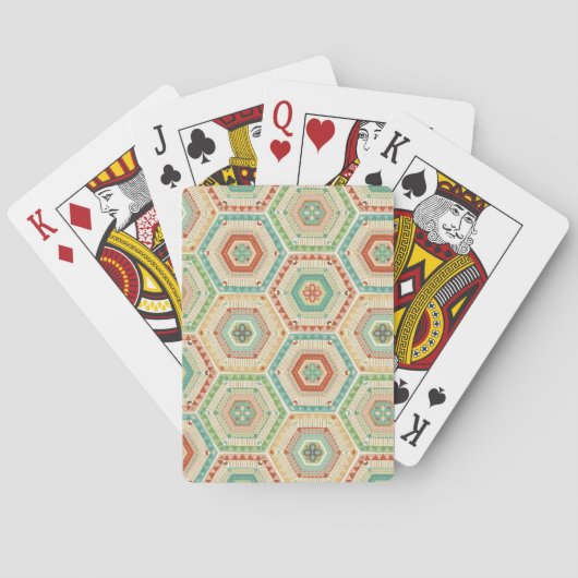 Southwest Geo Step | Southwest Hexagon Pattern Pokerkaarten (Achterkant)