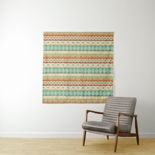 Southwest Geo Step Waterverf Tribaal Patroon Wandkleed
