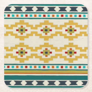 Southwest Geometry III Vierkante Kartonnen Onderzetter