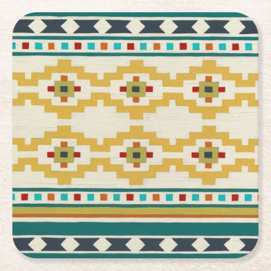 Southwest Geometry III Vierkante Kartonnen Onderzetter (Voorkant)