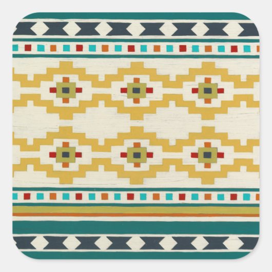 Southwest Geometry III Vierkante Sticker (Voorkant)