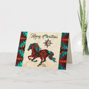 Southwest Horse Holiday Card Feestdagen Kaart