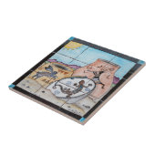 Southwest Indian Pottery Kokopelli Lizard Rabbit Tegeltje (Zijkant)