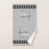 Southwest Jackrabbit Gray Geometric Diamonds Bad Handdoek (Handdoek)