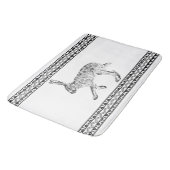 Southwest Jackrabbit Minimalist Black and White Badmat (Gekanteld)