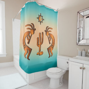Southwest Kokopell en Cactus Shower Curtain Douchegordijn