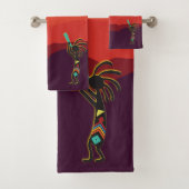 Southwest Kokopelli Bath Towel Set Bad Handdoek (Insitu)