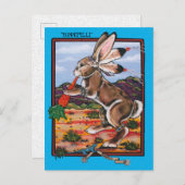 Southwest Kokopelli Bunnipelli Rabbit Whimsical  Briefkaart (Voorkant / Achterkant)