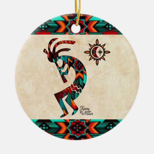 Southwest Kokopelli Ceramic Ornament (Voorkant)