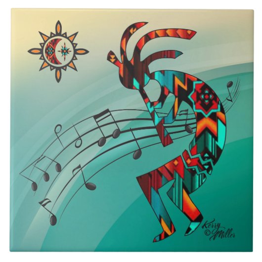 Southwest Kokopelli CERAMIC TILE Tegeltje (Voorkant)