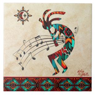 Southwest Kokopelli Ceramic Tile Tegeltje