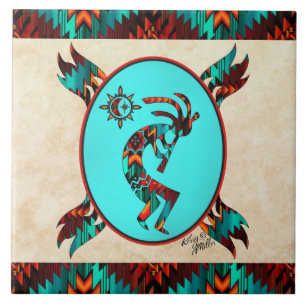 Southwest Kokopelli Ceramic Tile Tegeltje