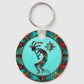 Southwest Kokopelli die Flute Sleutelhanger speelt (Achterkant)