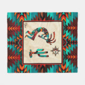 Southwest Kokopelli Fleece Blanket (Voorkant (Horizontaal))
