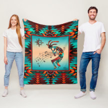 Southwest Kokopelli Fleece Blanket