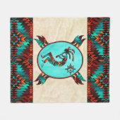 Southwest Kokopelli Fleece Blanket Deken (Voorkant (Horizontaal))